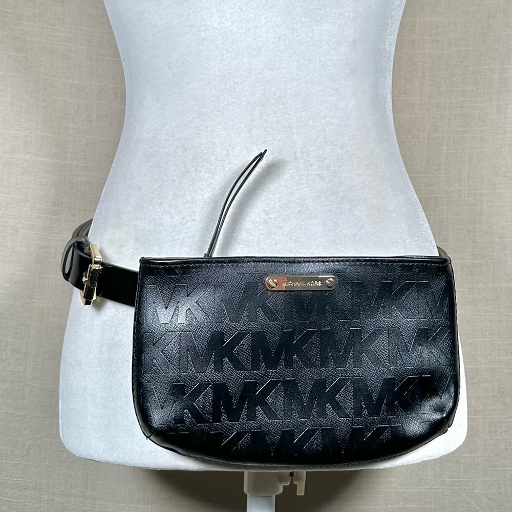 MICHAEL KORS Leather Embossed MK Logo Belt Bag - Picture 4 of 14